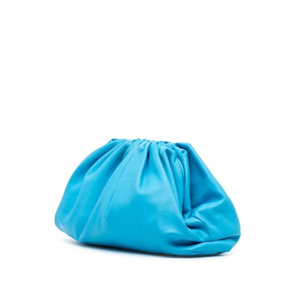 Pre-owned Bottega Veneta Lambskin The Pouch Blue