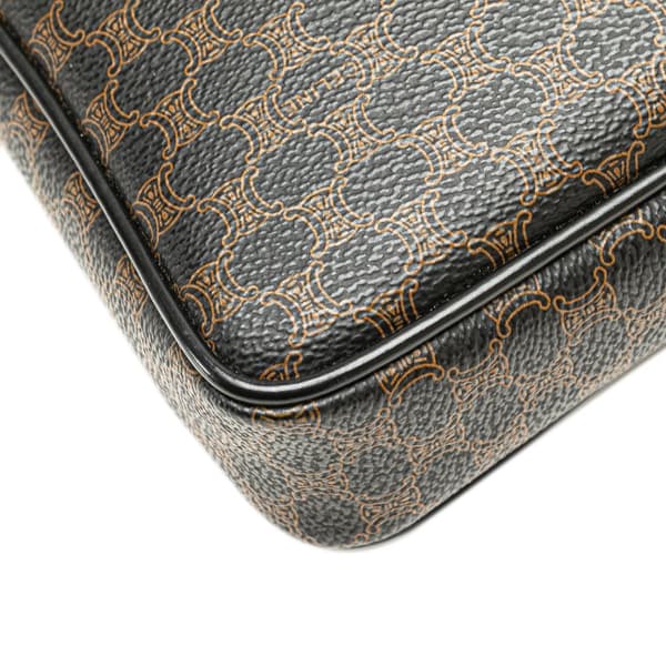 Pre-owned Celine Macadam Coated Canvas Clutch Black