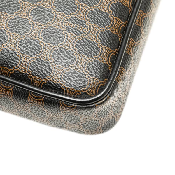 Pre-owned Celine Macadam Coated Canvas Clutch Black
