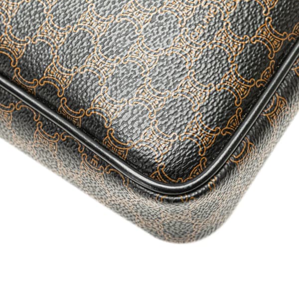 Pre-owned Celine Macadam Coated Canvas Clutch Black