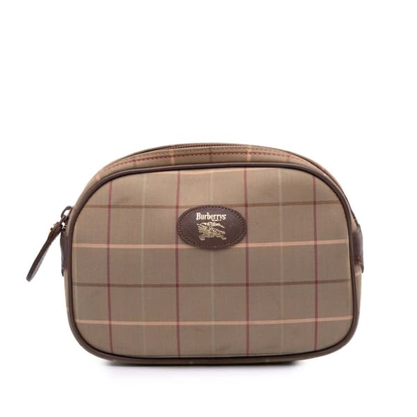 Pre-owned Burberry Vintage Check Canvas Clutch Brown