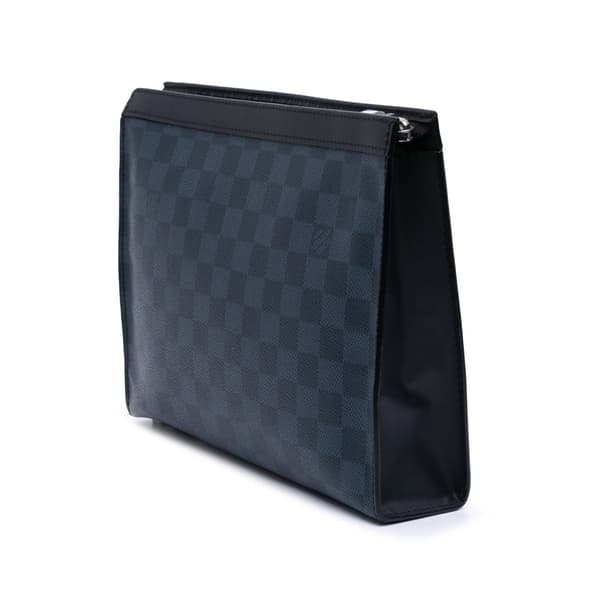 Pre-owned Louis Vuitton Damier Graphite Americas Cup Voyage Pouch MM Black