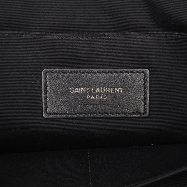 Pre-owned Saint Laurent Croc Embossed Leather Monogram iPad Case Black