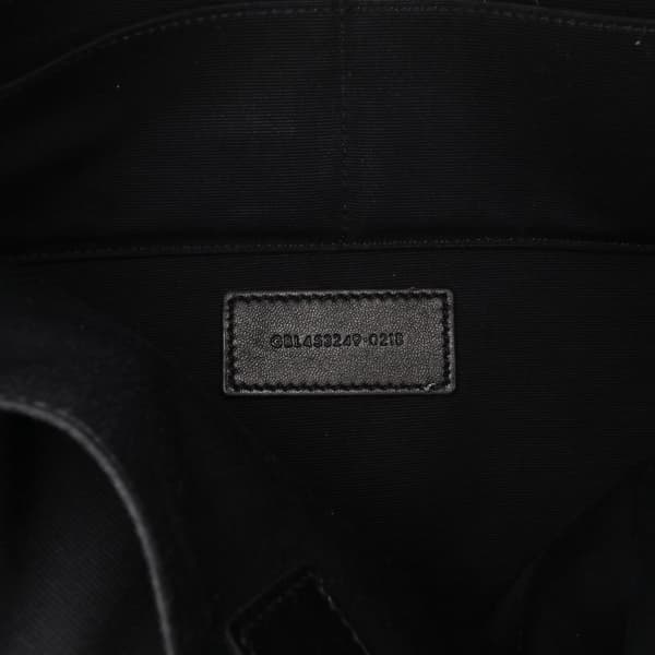 Pre-owned Saint Laurent Croc Embossed Leather Monogram iPad Case Black