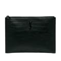Miniatyrbillede 1 af 10: Pre-owned Saint Laurent Croc Embossed Leather Monogram iPad Case Black