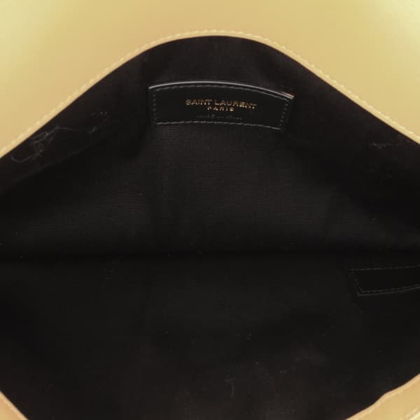 Pre-owned Saint Laurent Micro Raffia Uptown Pouch Brown