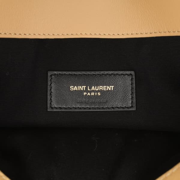 Pre-owned Saint Laurent Micro Raffia Uptown Pouch Brown