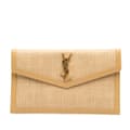 Miniatyrbillede 1 af 10: Pre-owned Saint Laurent Micro Raffia Uptown Pouch Brown