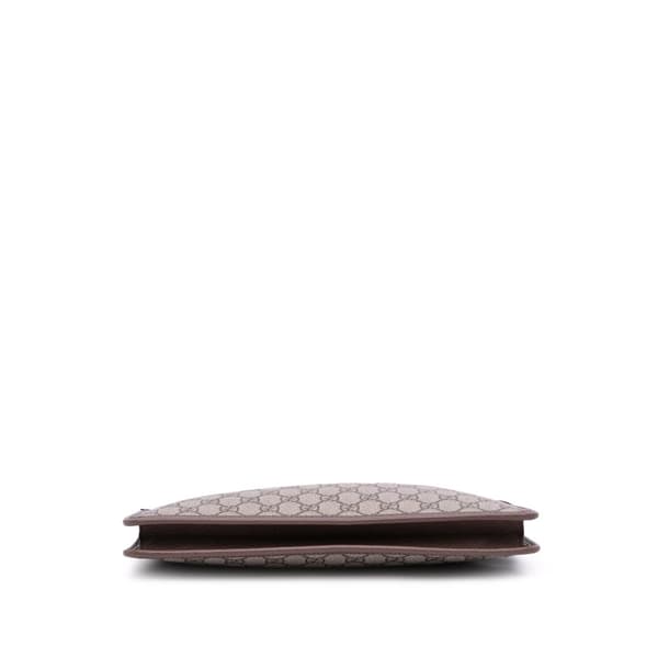 Pre-owned Gucci GG Supreme Web Ophidia Clutch Brown