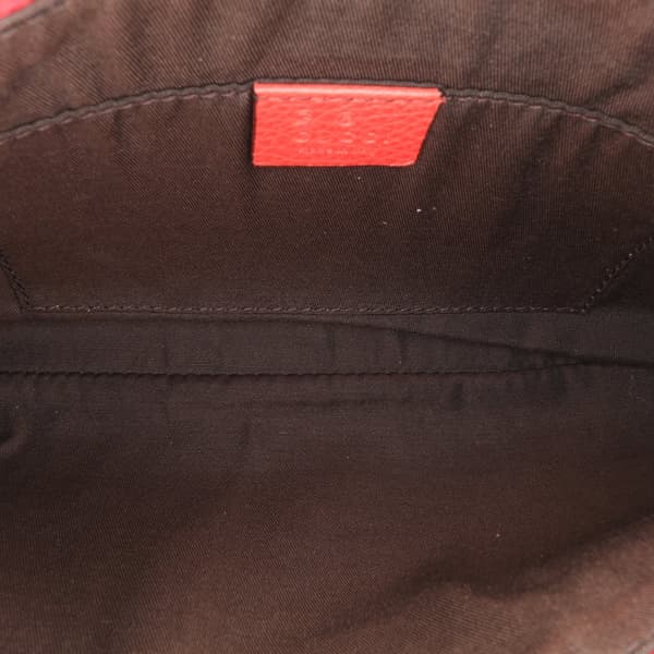 Pre-owned Gucci Calfskin Bamboo Clutch Red