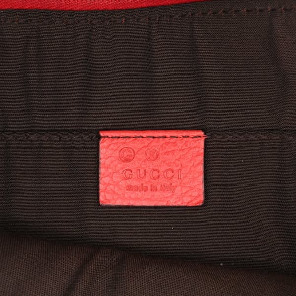 Pre-owned Gucci Calfskin Bamboo Clutch Red