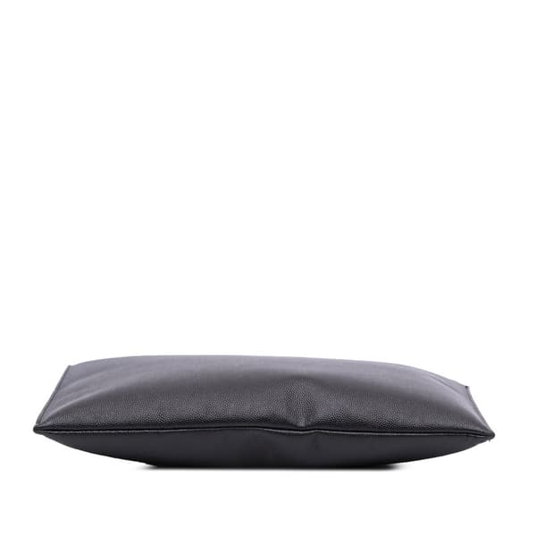 Pre-owned Saint Laurent Grain De Poudre Zipped Tablet Holder Black