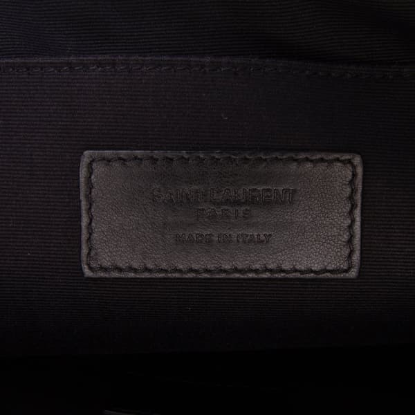 Pre-owned Saint Laurent Grain De Poudre Zipped Tablet Holder Black