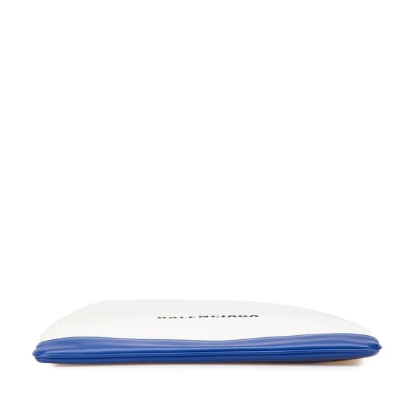 Pre-owned Balenciaga M Canvas Navy Clip Clutch White