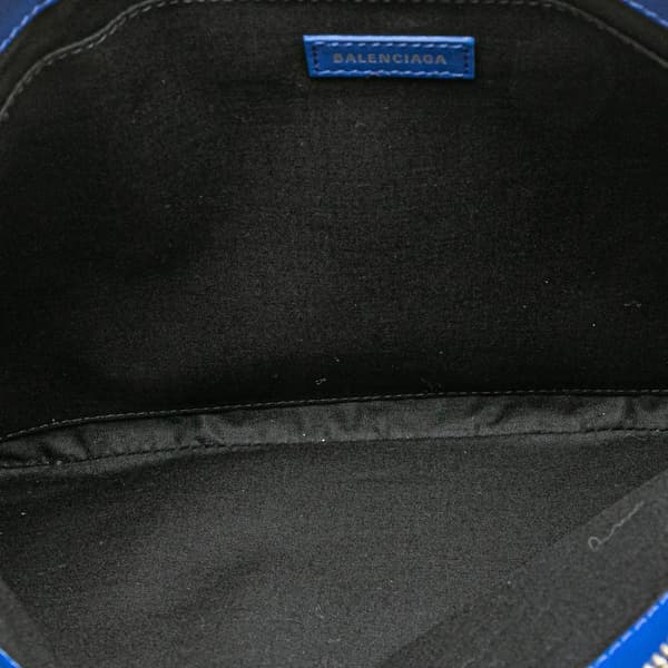 Pre-owned Balenciaga M Canvas Navy Clip Clutch White