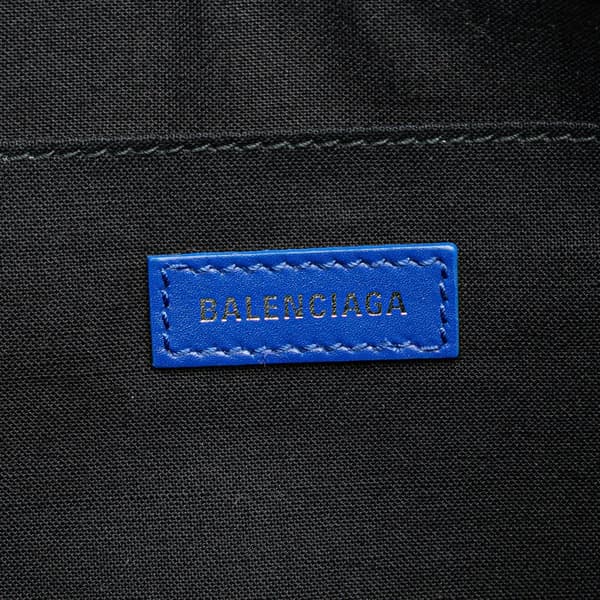 Pre-owned Balenciaga M Canvas Navy Clip Clutch White