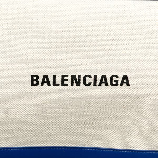Pre-owned Balenciaga M Canvas Navy Clip Clutch White