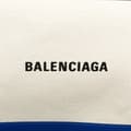 Miniatyrbild 7 av 10: Pre-owned Balenciaga M Canvas Navy Clip Clutch White