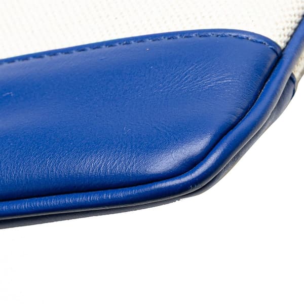 Pre-owned Balenciaga M Canvas Navy Clip Clutch White