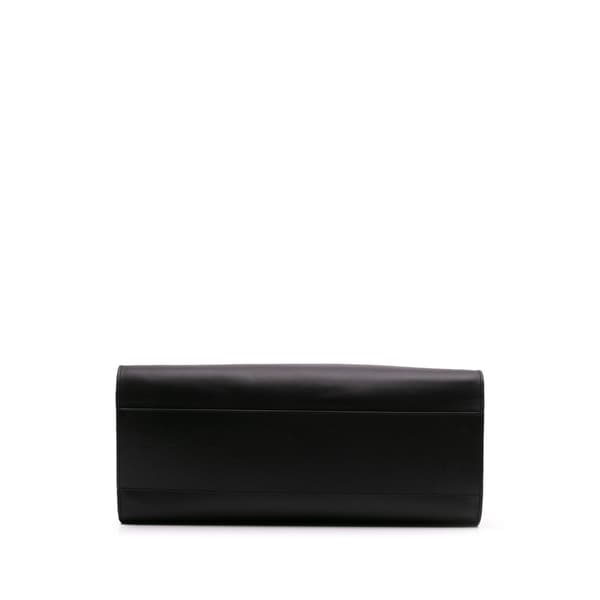 Pre-owned The Row Grained Calfskin East West Margaux Clutch Black