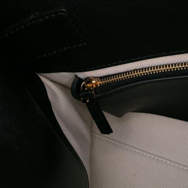 Pre-owned The Row Grained Calfskin East West Margaux Clutch Black