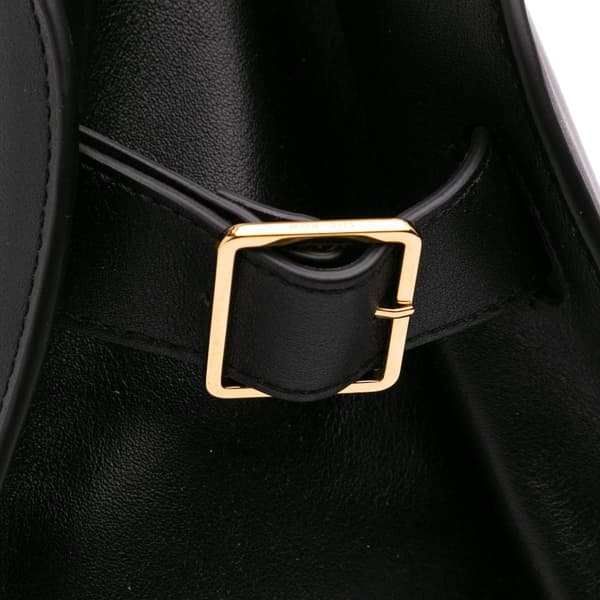 Pre-owned The Row Grained Calfskin East West Margaux Clutch Black
