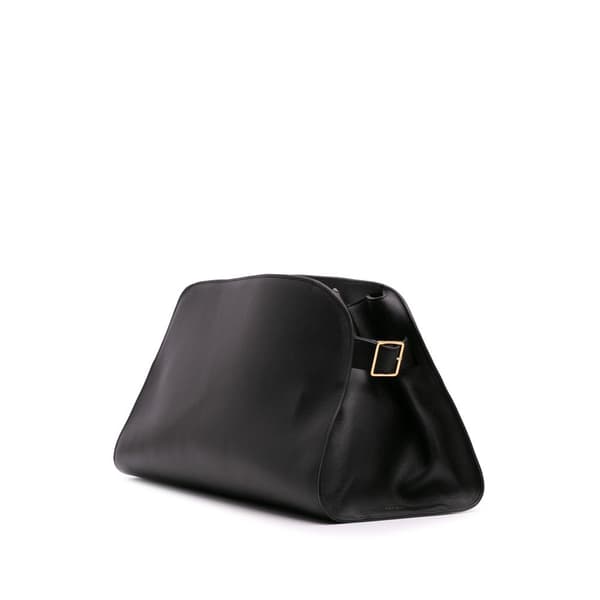 Pre-owned The Row Grained Calfskin East West Margaux Clutch Black