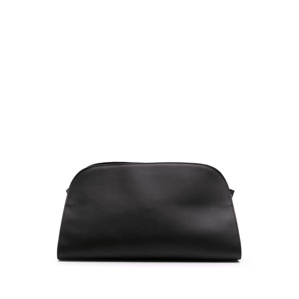 Pre-owned The Row Grained Calfskin East West Margaux Clutch Black