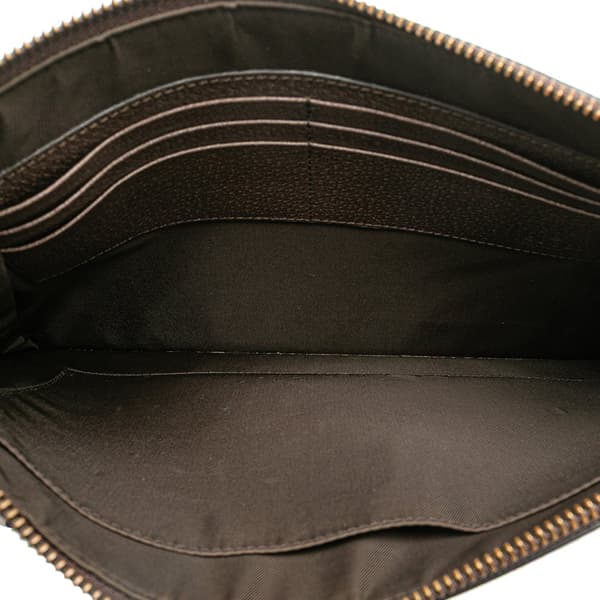 Pre-owned Gucci GG Supreme Bengal Clutch Brown