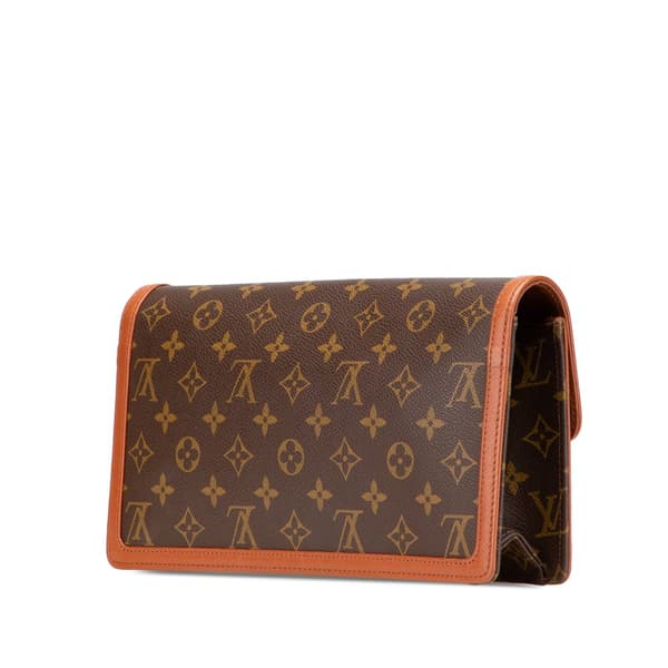 Pre-owned Louis Vuitton Monogram Pochette Dame GM Brown