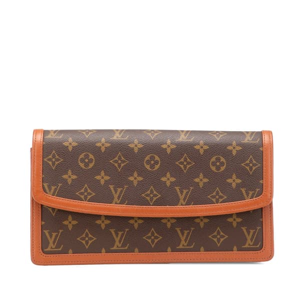 Pre-owned Louis Vuitton Monogram Pochette Dame GM Brown