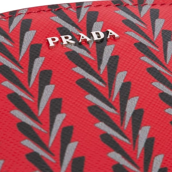 Pre-owned Prada Printed Saffiano Clutch Red