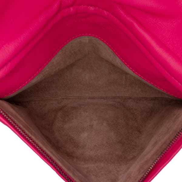 Pre-owned Bottega Veneta Nappa Intrecciato Turn Lock Clutch Pink