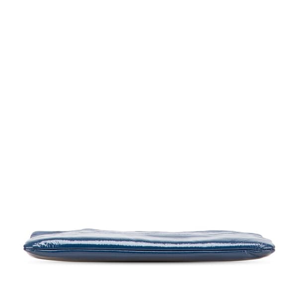 Pre-owned Chanel Medium Aged Calfskin Gabrielle O Case Clutch Blue