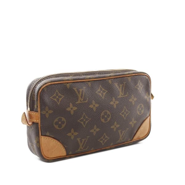 Pre-owned Louis Vuitton Monogram Marly Dragonne PM Brown