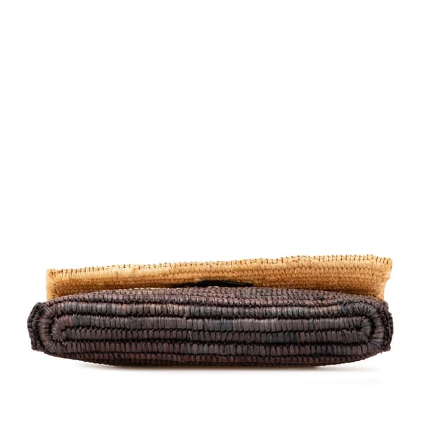 Pre-owned Balenciaga Motocross Classic Envelope Giant 12 Raffia Clutch Brown