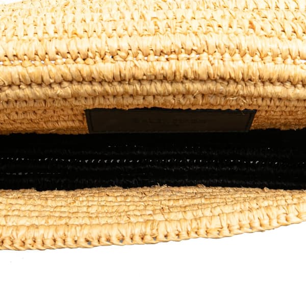 Pre-owned Balenciaga Motocross Classic Envelope Giant 12 Raffia Clutch Brown