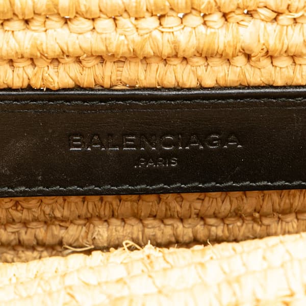 Pre-owned Balenciaga Motocross Classic Envelope Giant 12 Raffia Clutch Brown