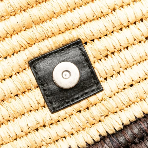 Pre-owned Balenciaga Motocross Classic Envelope Giant 12 Raffia Clutch Brown