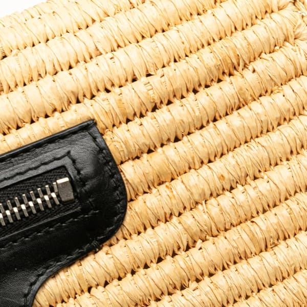 Pre-owned Balenciaga Motocross Classic Envelope Giant 12 Raffia Clutch Brown