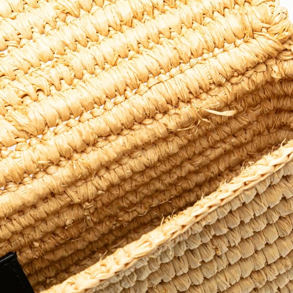 Pre-owned Balenciaga Motocross Classic Envelope Giant 12 Raffia Clutch Brown