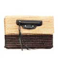 Miniatyrbilde 1 av 10: Pre-owned Balenciaga Motocross Classic Envelope Giant 12 Raffia Clutch Brown