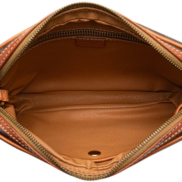 Pre-owned Celine Macadam Coated Canvas Clutch Brown