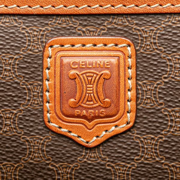 Pre-owned Celine Macadam Coated Canvas Clutch Brown