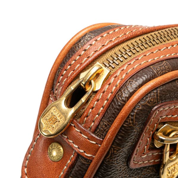 Pre-owned Celine Macadam Coated Canvas Clutch Brown
