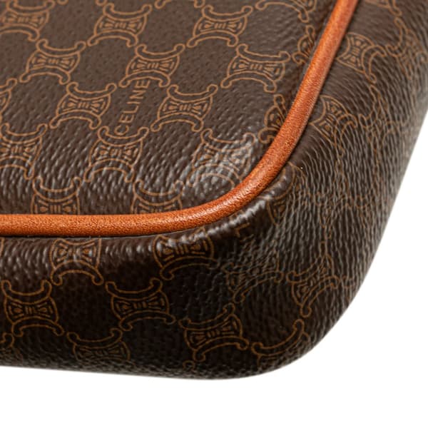 Pre-owned Celine Macadam Coated Canvas Clutch Brown