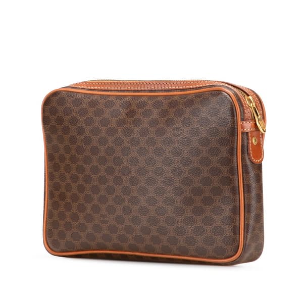 Pre-owned Celine Macadam Coated Canvas Clutch Brown
