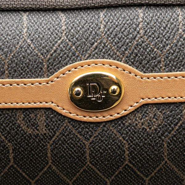 Pre-owned Dior Honeycomb Coated Canvas Clutch Black