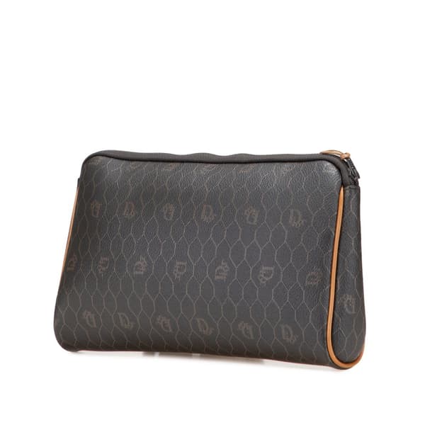 Pre-owned Dior Honeycomb Coated Canvas Clutch Black