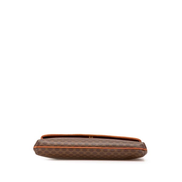 Pre-owned Celine Macadam Coated Canvas Clutch Brown